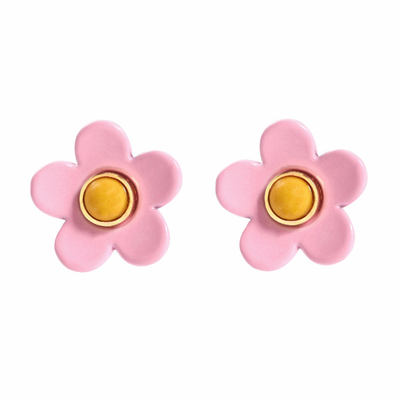 女性のために多彩なOEM ODMの花のエナメルのイヤリング5g/Pair