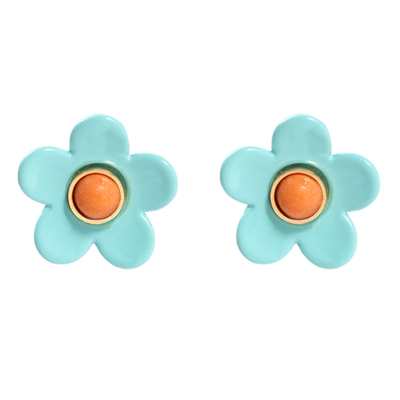 女性のために多彩なOEM ODMの花のエナメルのイヤリング5g/Pair