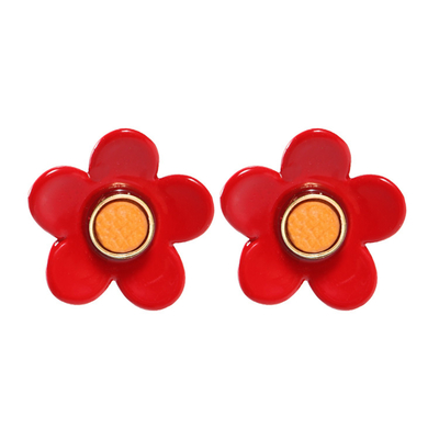 女性のために多彩なOEM ODMの花のエナメルのイヤリング5g/Pair