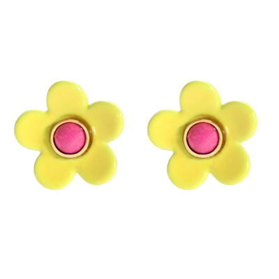 女性のために多彩なOEM ODMの花のエナメルのイヤリング5g/Pair