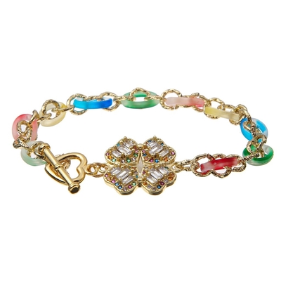 樹脂の金のジルコンの真鍮の磁石のハンドメイドのビードのブレスレットの勾配
