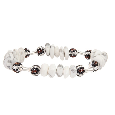 輝やきの石の球とカスタマイズされる女性White Natural Turquoise Bracelets